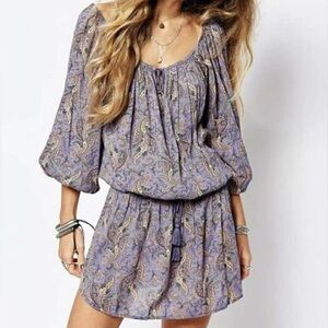 Denim & Supply Ralph Lauren purple floral 3/4 Sleeve mini dress Size L